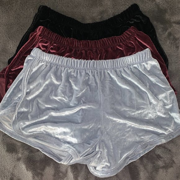 Brandy Melville Velvet Shorts Set (3) - Picture 1 of 4